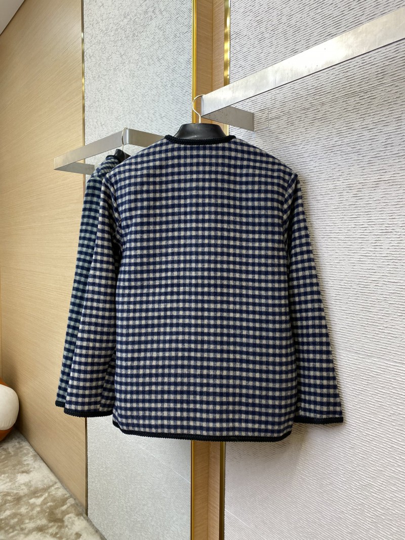 Gucci Thousand Bird Check Coarse Weave Tweed Wool Jacket 5