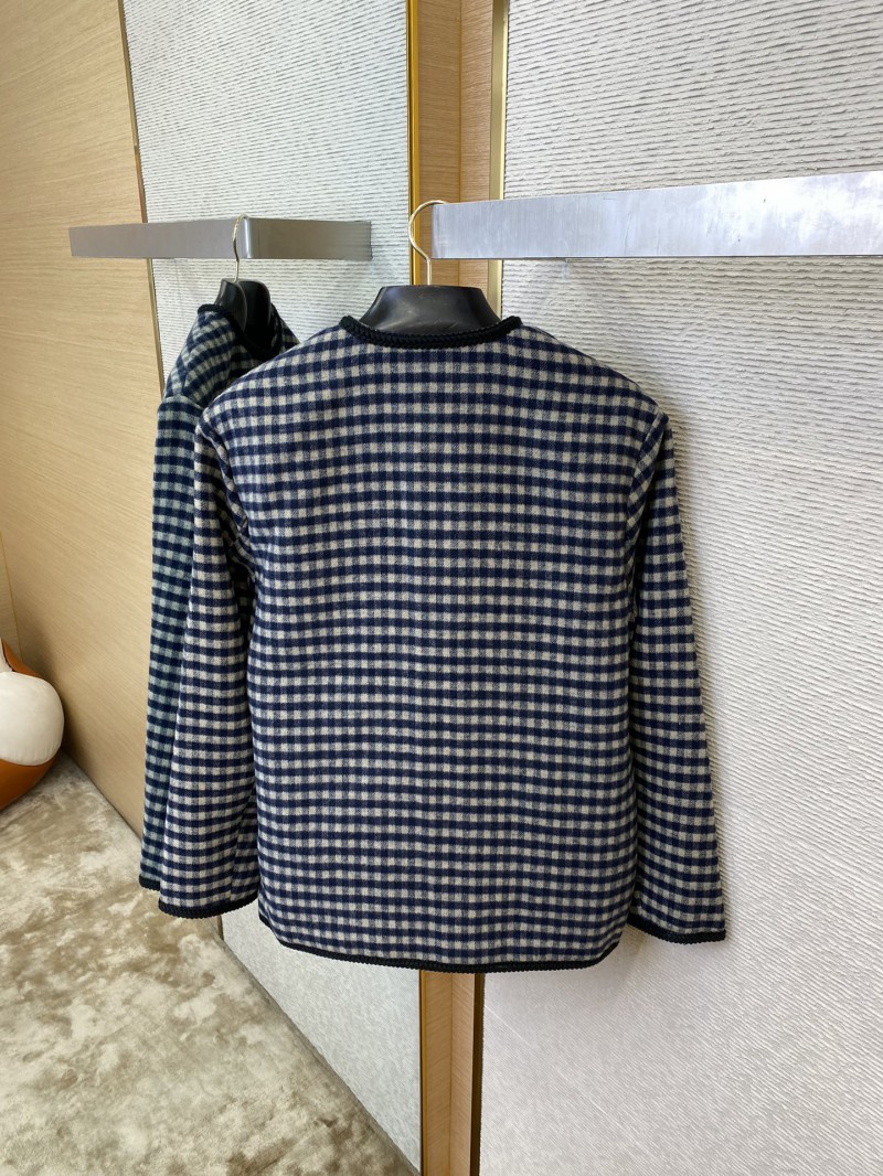 Gucci Thousand Bird Check Coarse Weave Tweed Wool Jacket 7