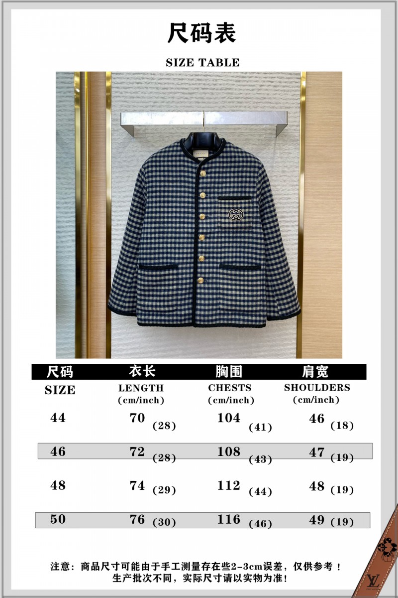 Gucci Thousand Bird Check Coarse Weave Tweed Wool Jacket 9