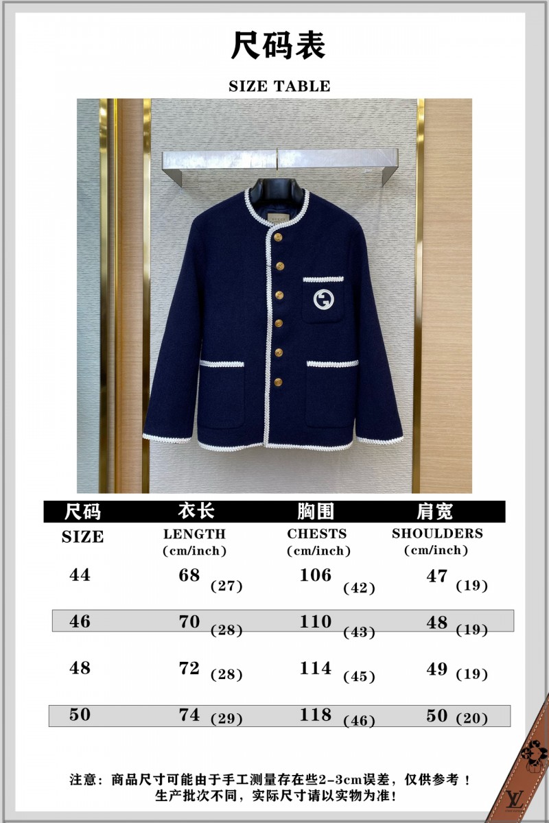 Gucci Badge Logo Tweed Wool Jacket Navy 9
