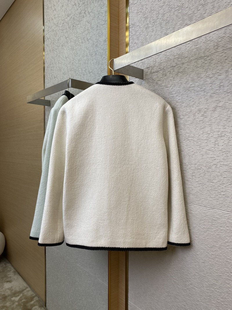Gucci Badge Logo Tweed Wool Jacket White 4