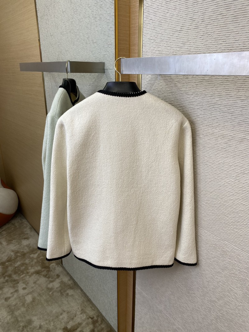 Gucci Badge Logo Tweed Wool Jacket White 6