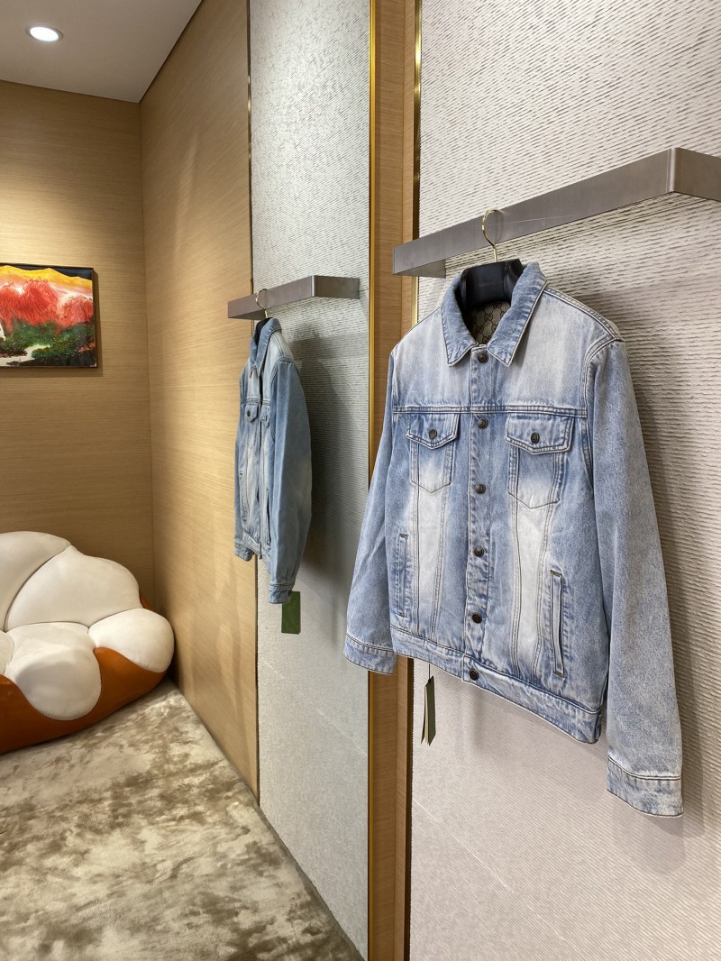 Gucci Jacquard Reversible Denim Jacket Jacket 4
