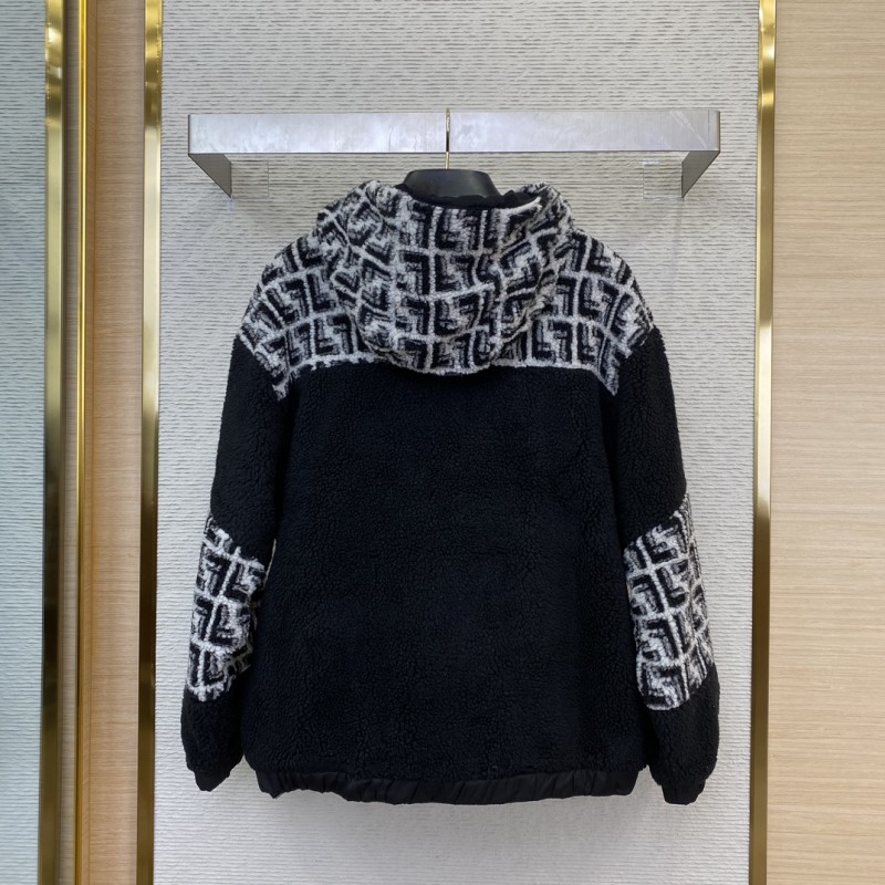 Fendi half-zip lambswool hooded sweatshirt 1