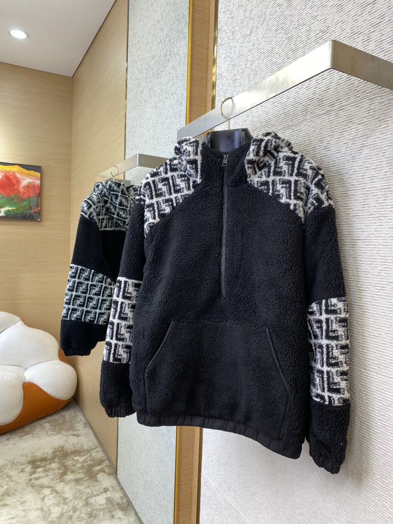 Fendi half-zip lambswool hooded sweatshirt 2