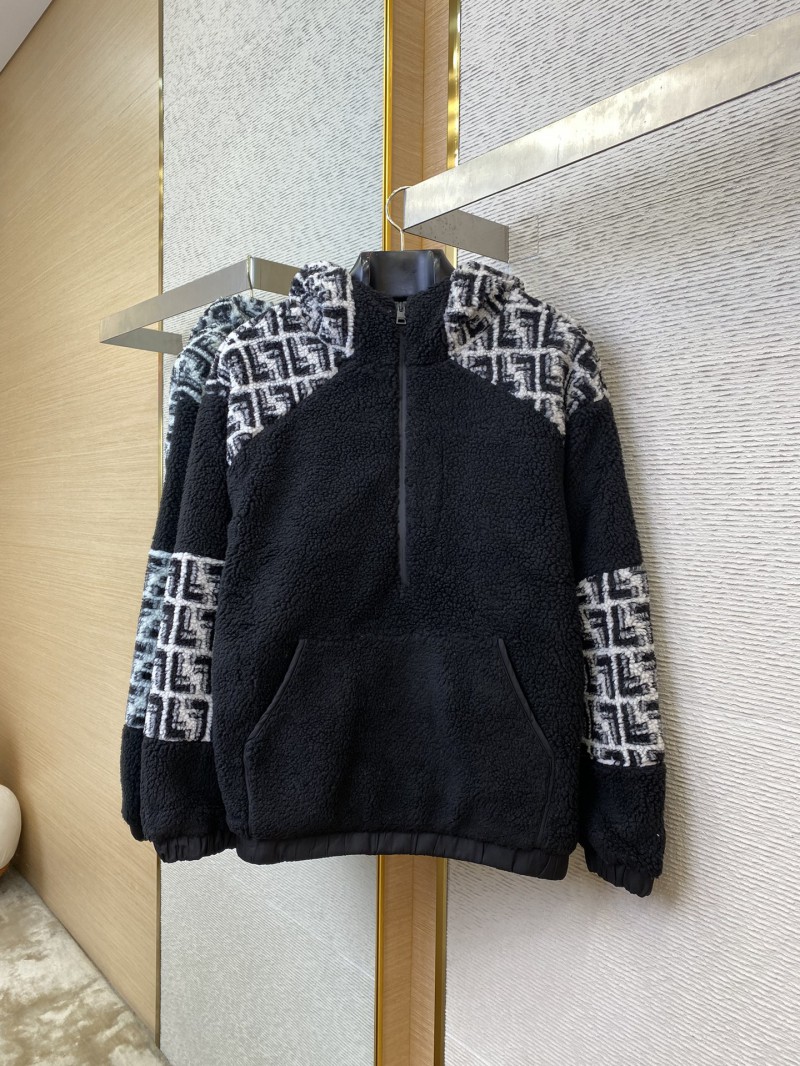 Fendi half-zip lambswool hooded sweatshirt 4