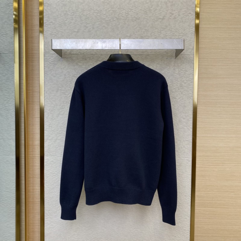 LV Knit Shoulder Button Crew Neck Sweater 1