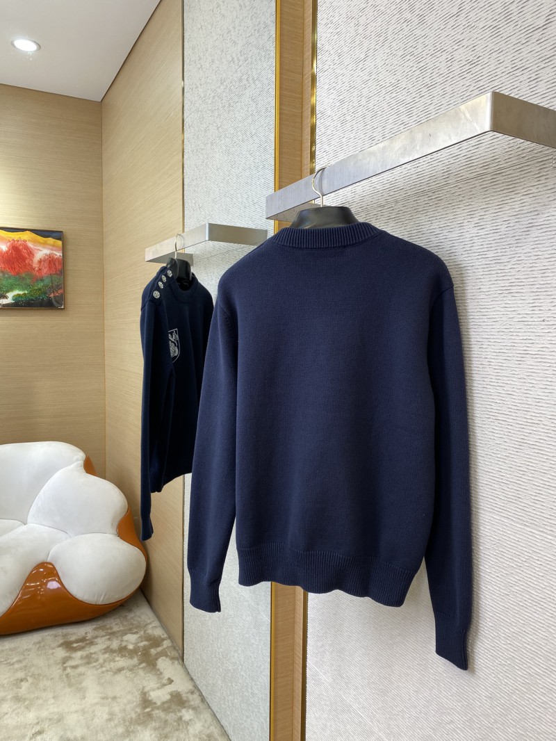 LV Knit Shoulder Button Crew Neck Sweater 3