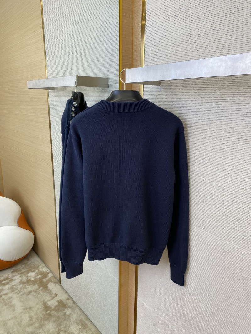 LV Knit Shoulder Button Crew Neck Sweater 7