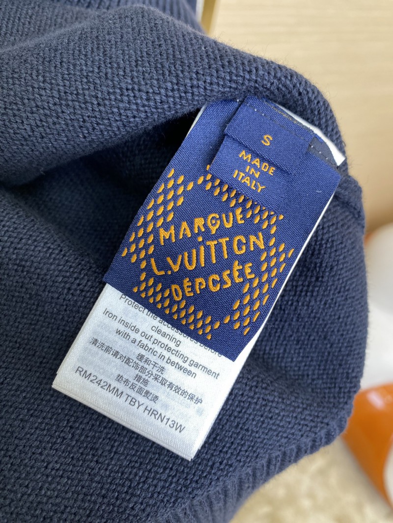 LV Knit Shoulder Button Crew Neck Sweater 8
