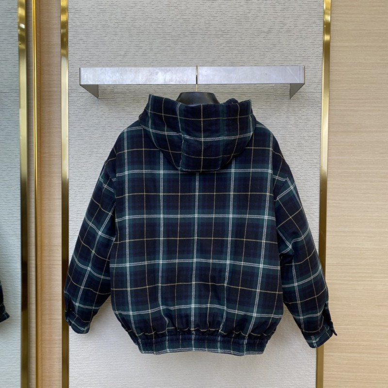 Miu Miu Check Hooded Jacket Cotton Jacket 1