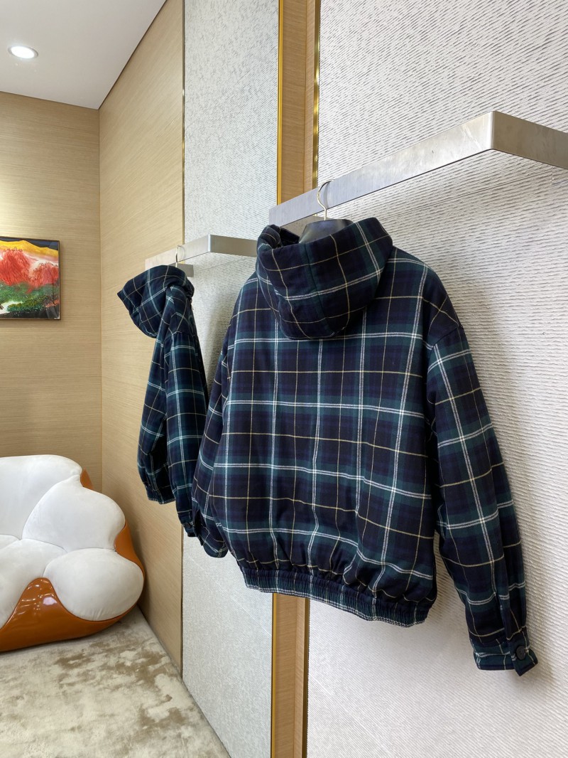 Miu Miu Check Hooded Jacket Cotton Jacket 3