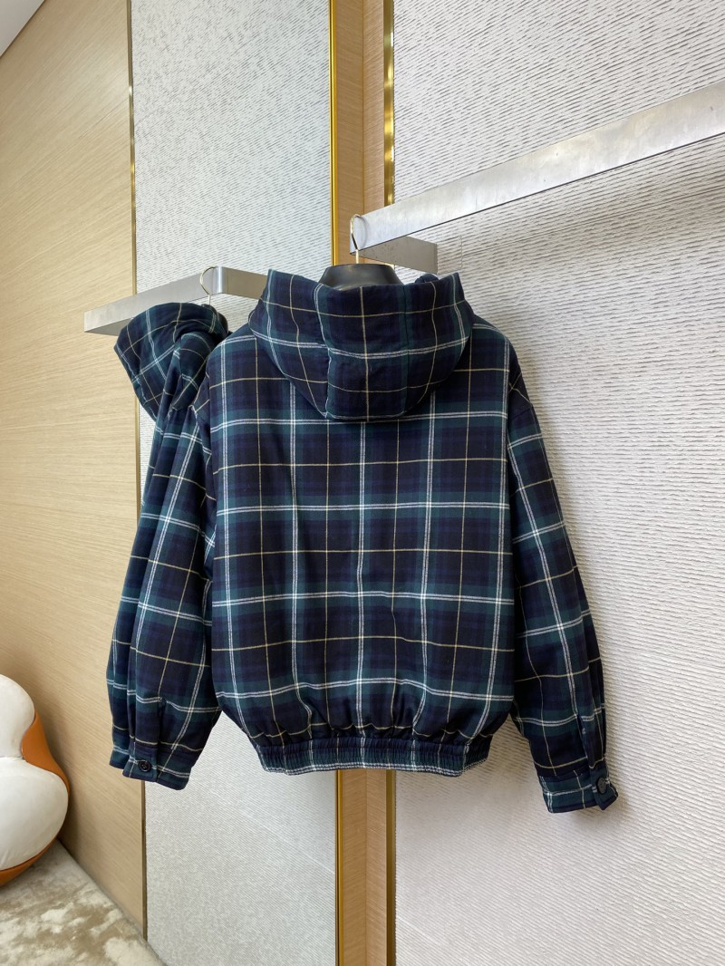 Miu Miu Check Hooded Jacket Cotton Jacket 5