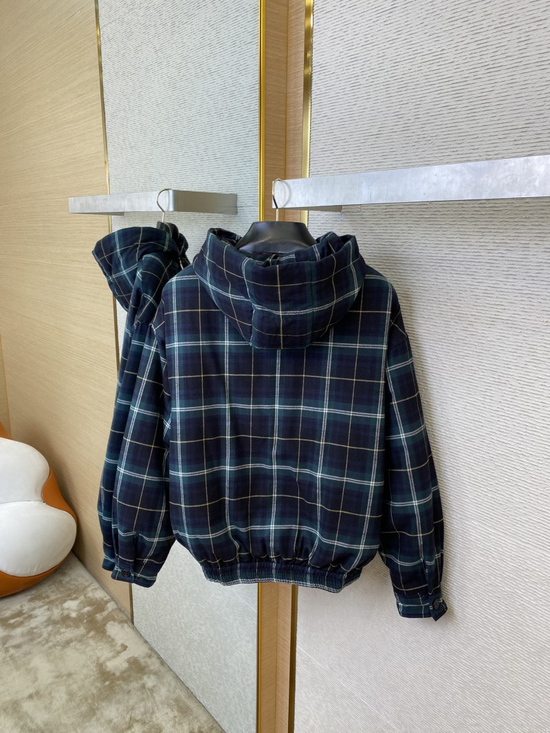 Miu Miu Check Hooded Jacket Cotton Jacket 7