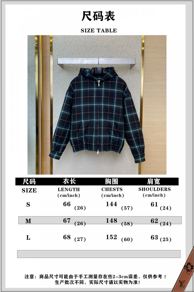 Miu Miu Check Hooded Jacket Cotton Jacket 9