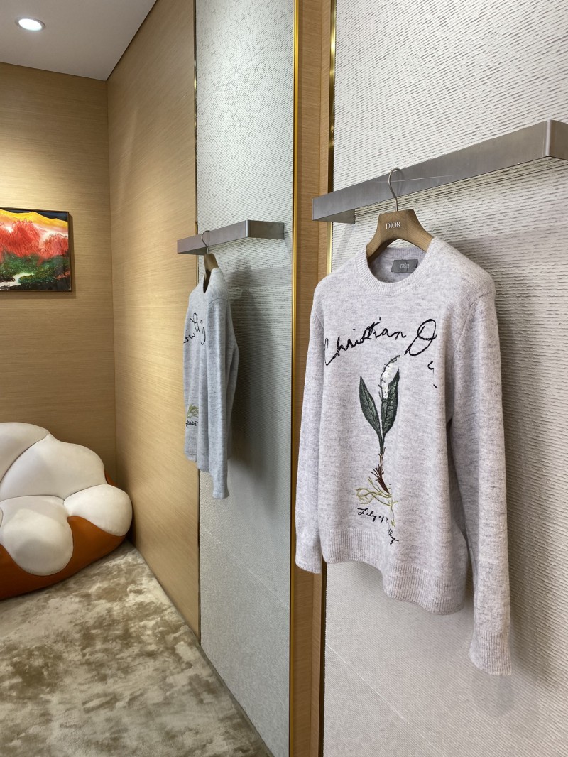 Dior Bluebell Flower Knit Crew Sweater 2