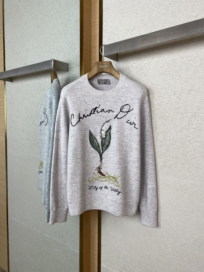 Dior Bluebell Flower Knit Crew Sweater 4