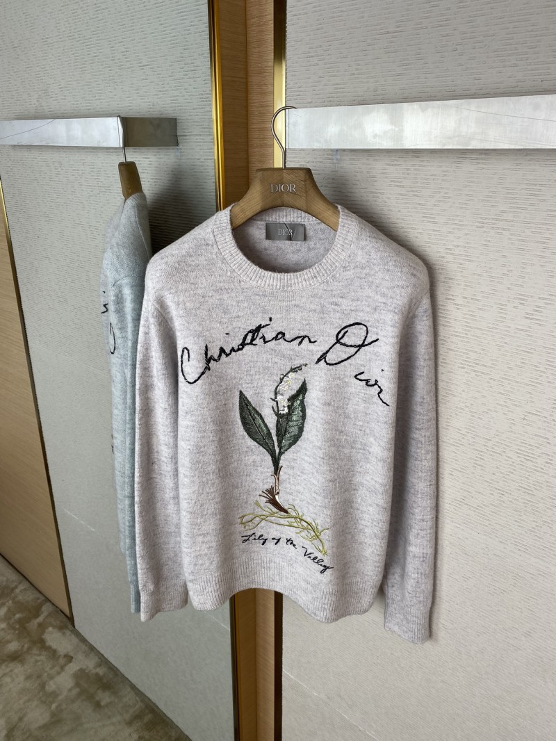 Dior Bluebell Flower Knit Crew Sweater 6