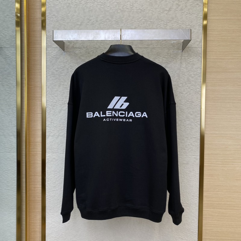 Balenciaga Reflective Print Crew Neck Sweatshirt Black 1