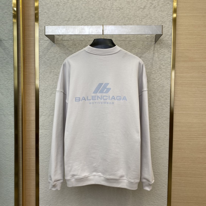 Balenciaga Reflective Print Crew Neck Sweatshirt White 1