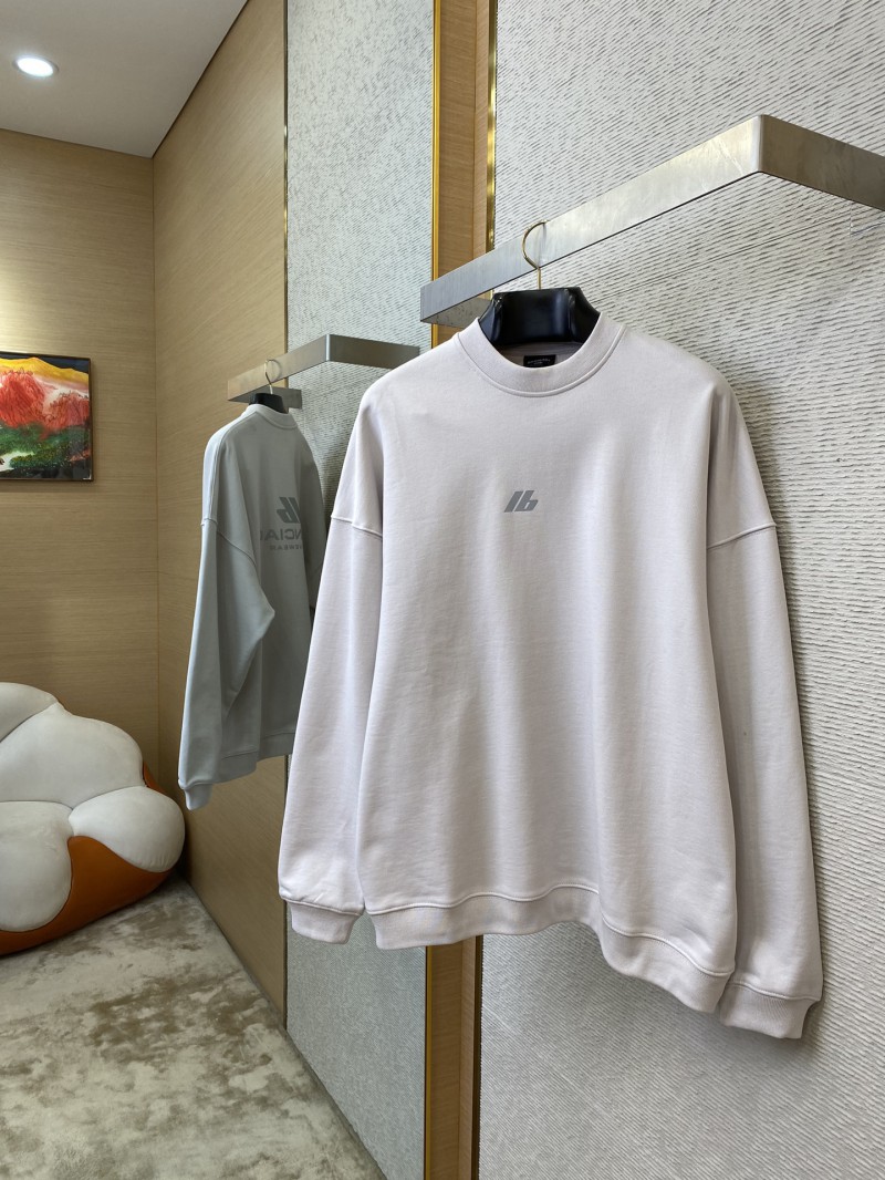 Balenciaga Reflective Print Crew Neck Sweatshirt White 2