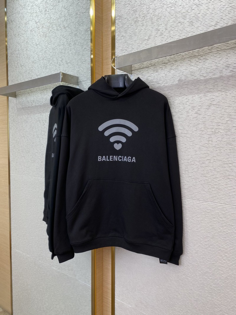 Balenciaga Love Heart Wireless Print Hooded Sweatshirt Black 4