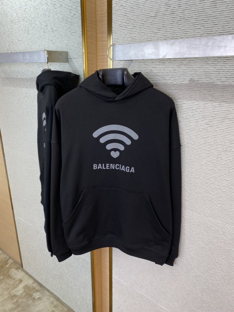 Balenciaga Love Heart Wireless Print Hooded Sweatshirt Black 6