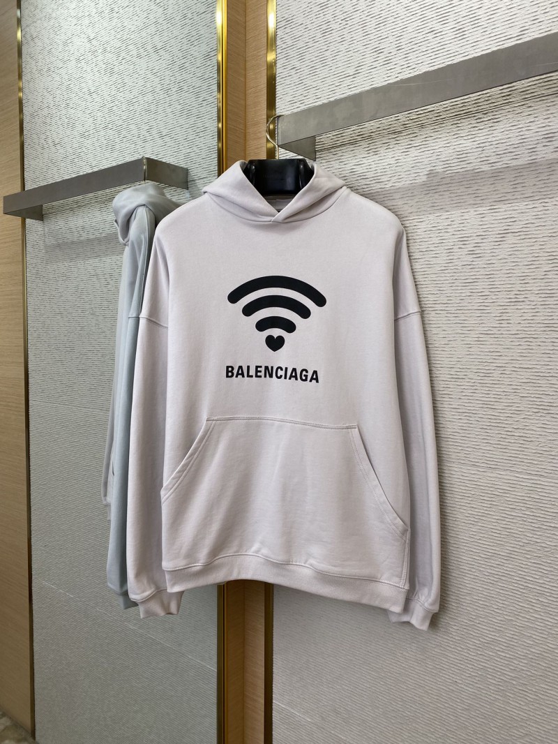 Balenciaga Love Heart Wireless Print Hooded Sweatshirt White 4