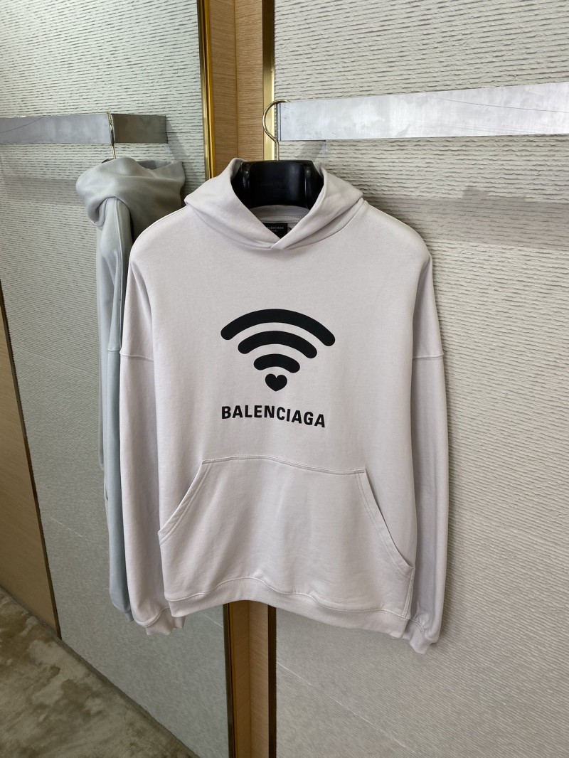 Balenciaga Love Heart Wireless Print Hooded Sweatshirt White 6