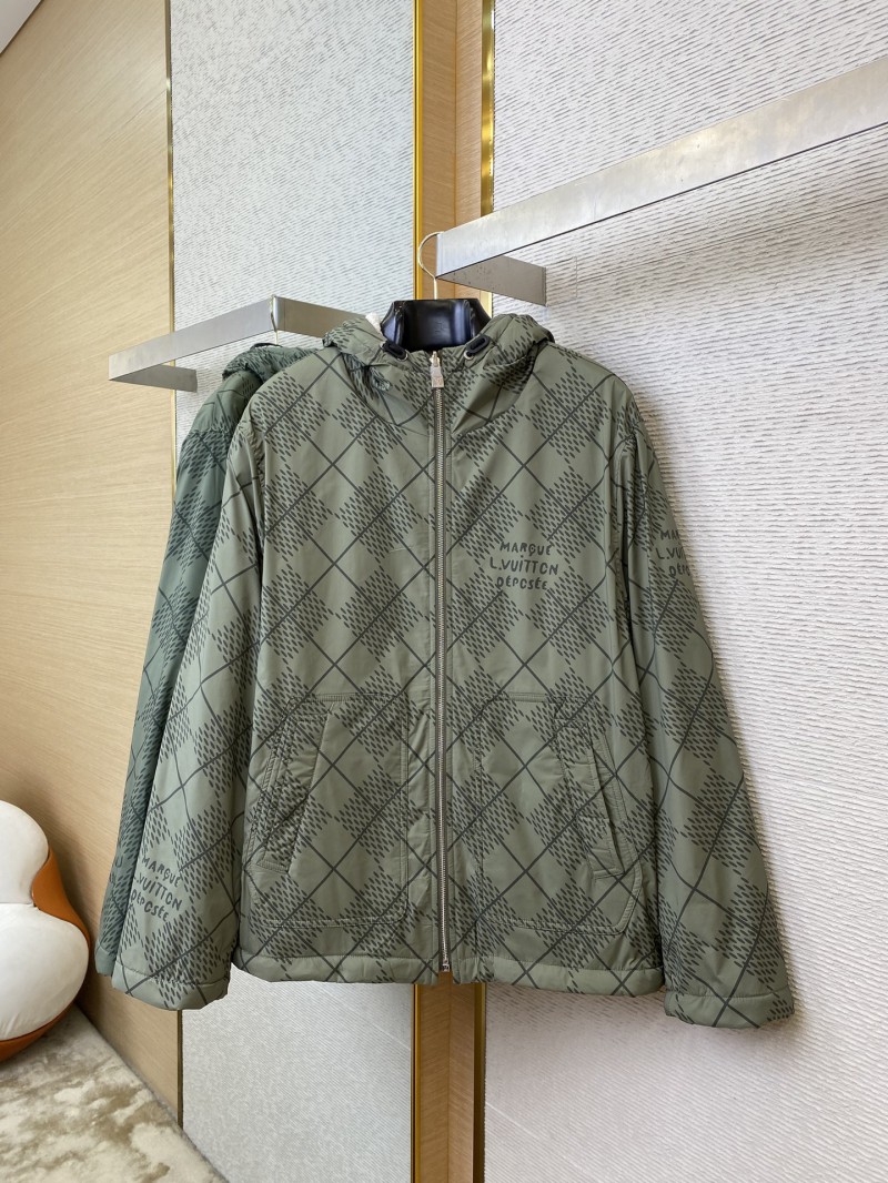 LV diamond check reversible lambswool zip-up jacket green 2