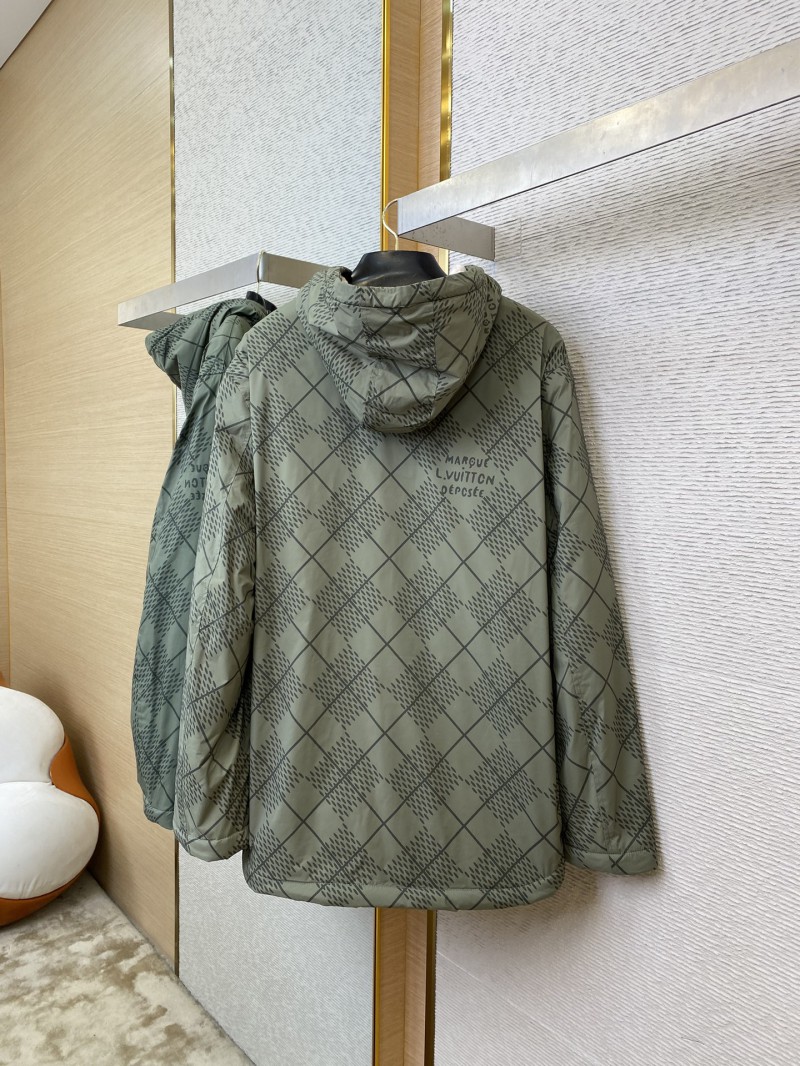 LV diamond check reversible lambswool zip-up jacket green 3
