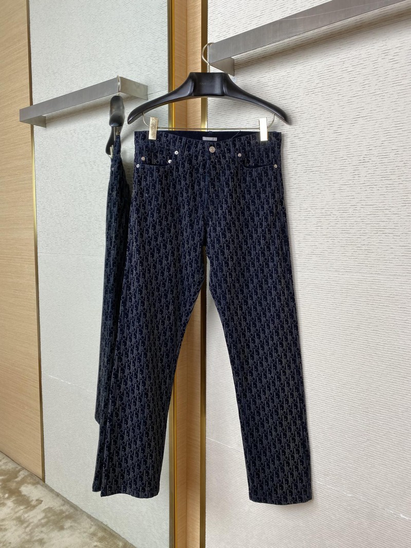 Dior full print jacquard denim suit trousers 4