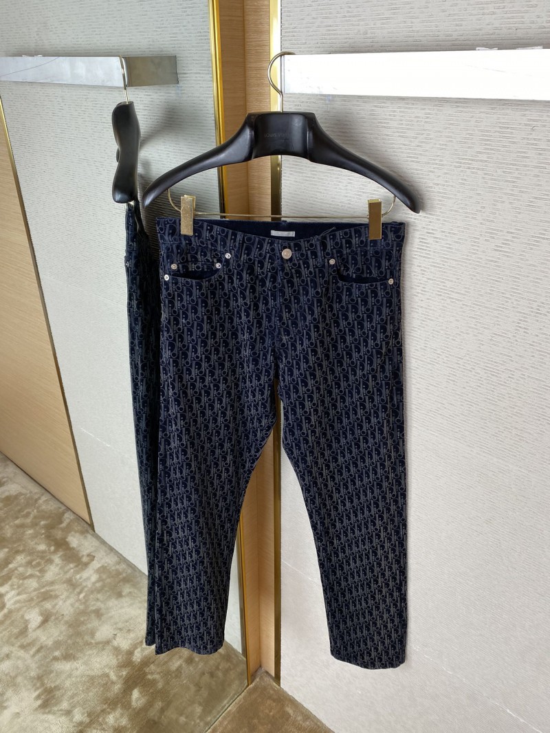Dior full print jacquard denim suit trousers 6