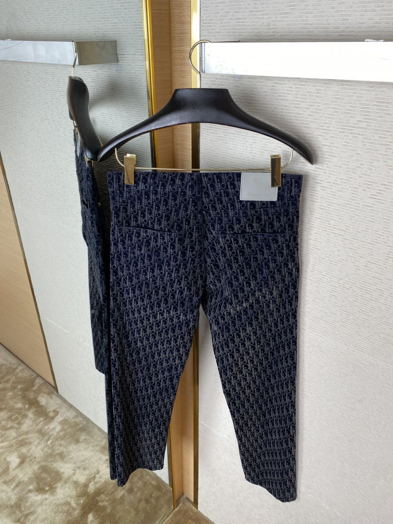 Dior full print jacquard denim suit trousers 7