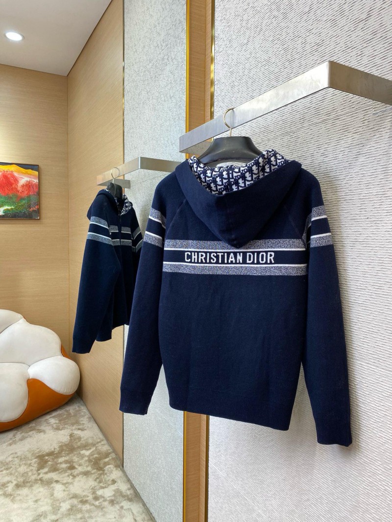 Dior reversible jacquard knit cashmere jacket navy blue 5