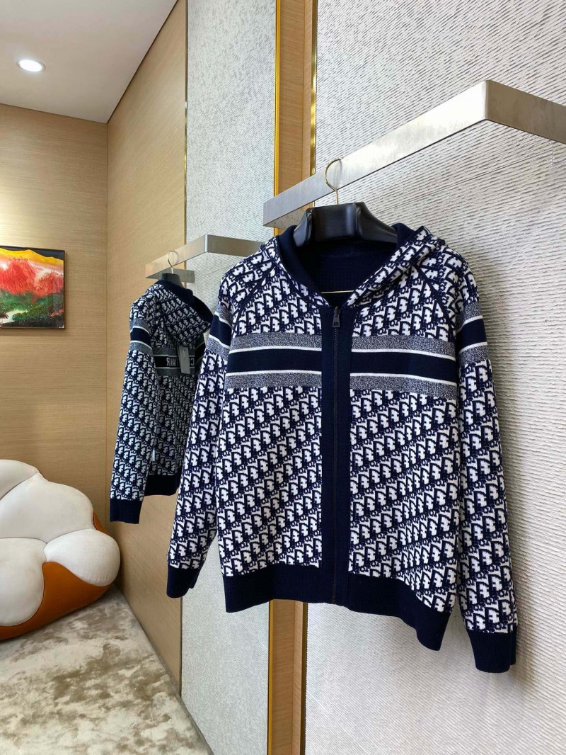 Dior reversible jacquard knit cashmere jacket navy blue 6