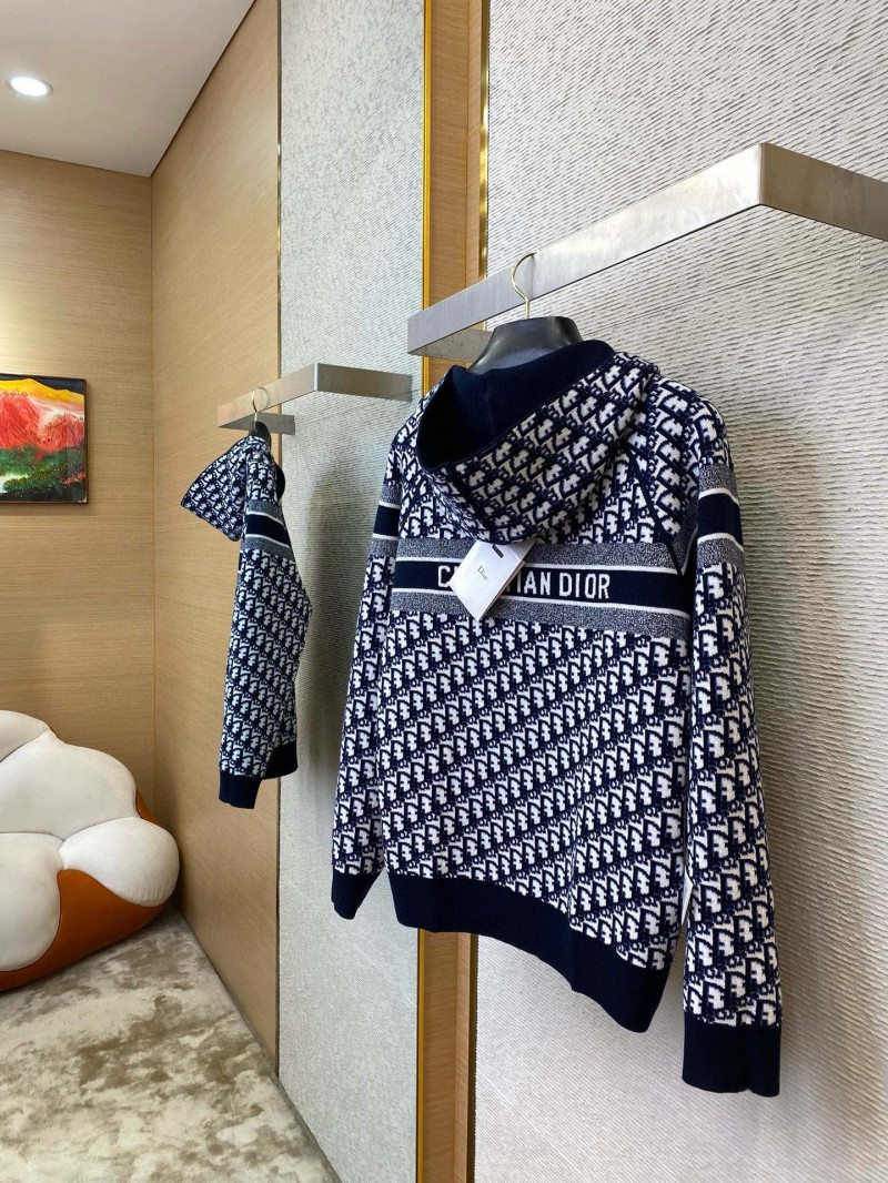 Dior reversible jacquard knit cashmere jacket navy blue 7