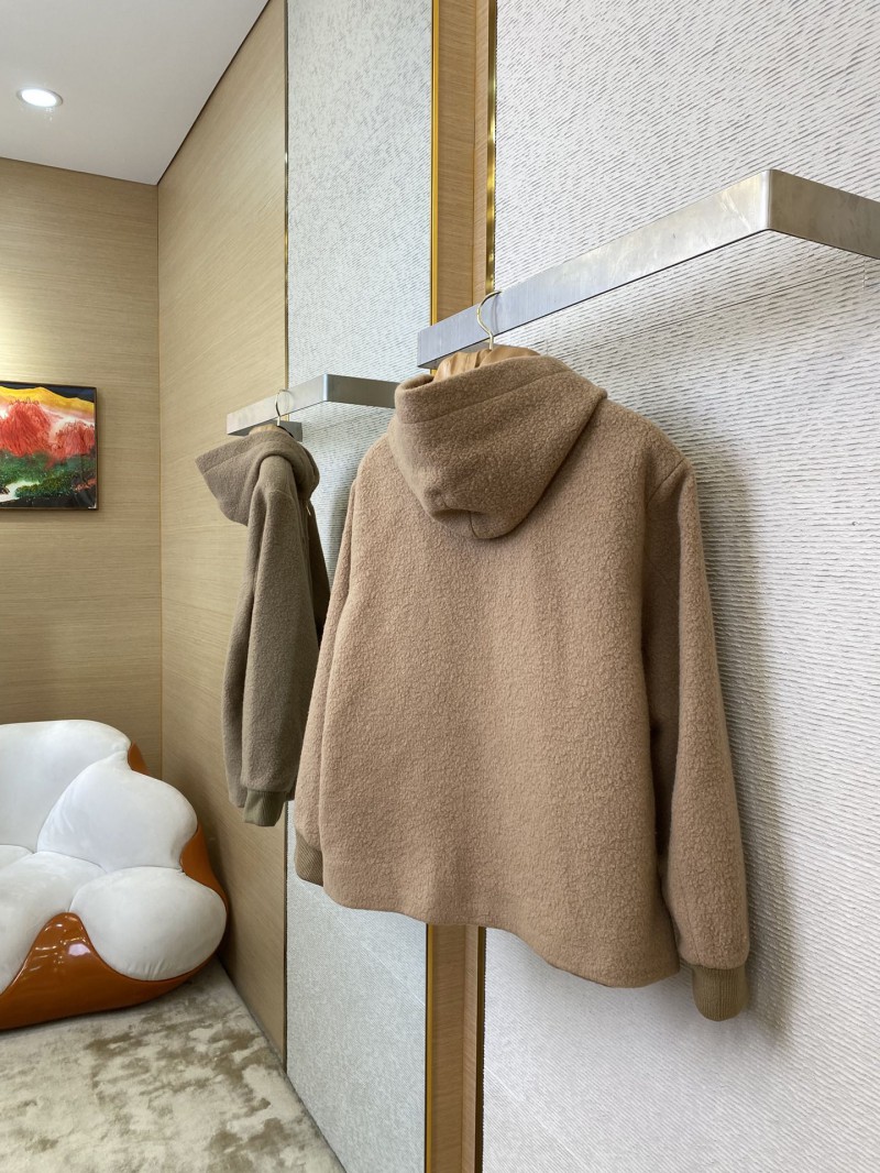 Miu Miu Hooded Long Sleeve Tweed Jacket 3