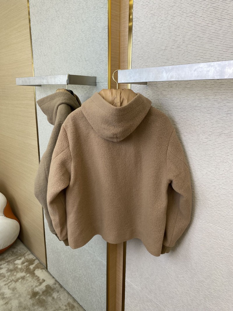 Miu Miu Hooded Long Sleeve Tweed Jacket 7