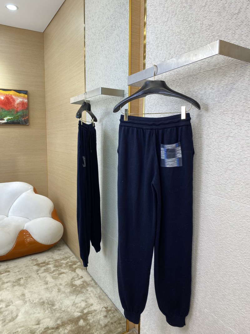 LV Leather Logo Wool Trousers 3