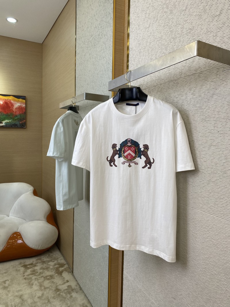 LV Double Dog Embroidery Printed Pearl Short Sleeve 2