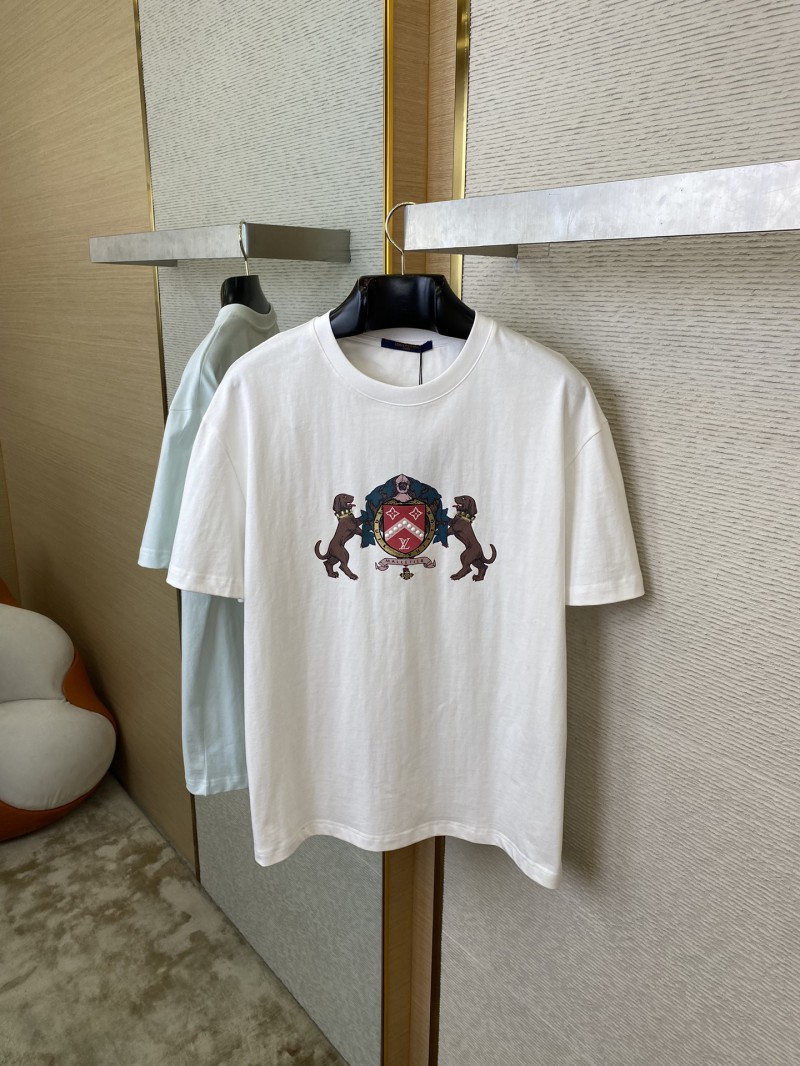 LV Double Dog Embroidery Printed Pearl Short Sleeve 6