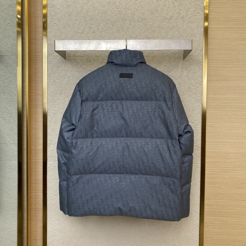 Dior Logo Jacquard Down Jacket Blue 1