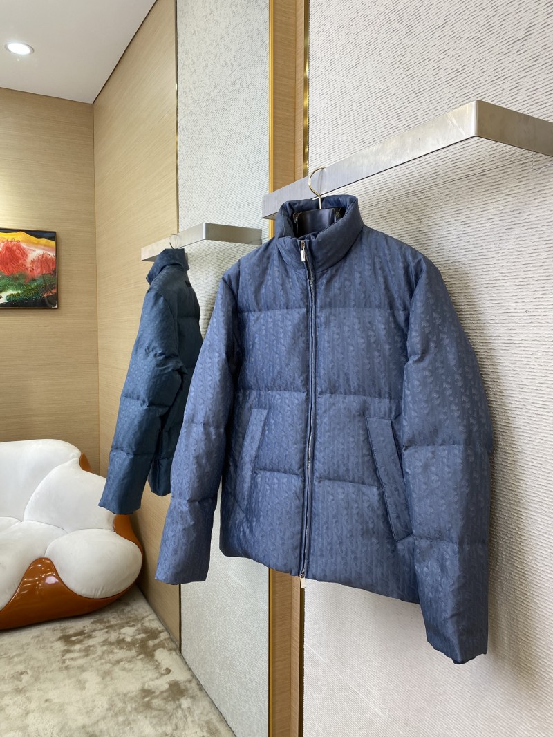 Dior Logo Jacquard Down Jacket Blue 2