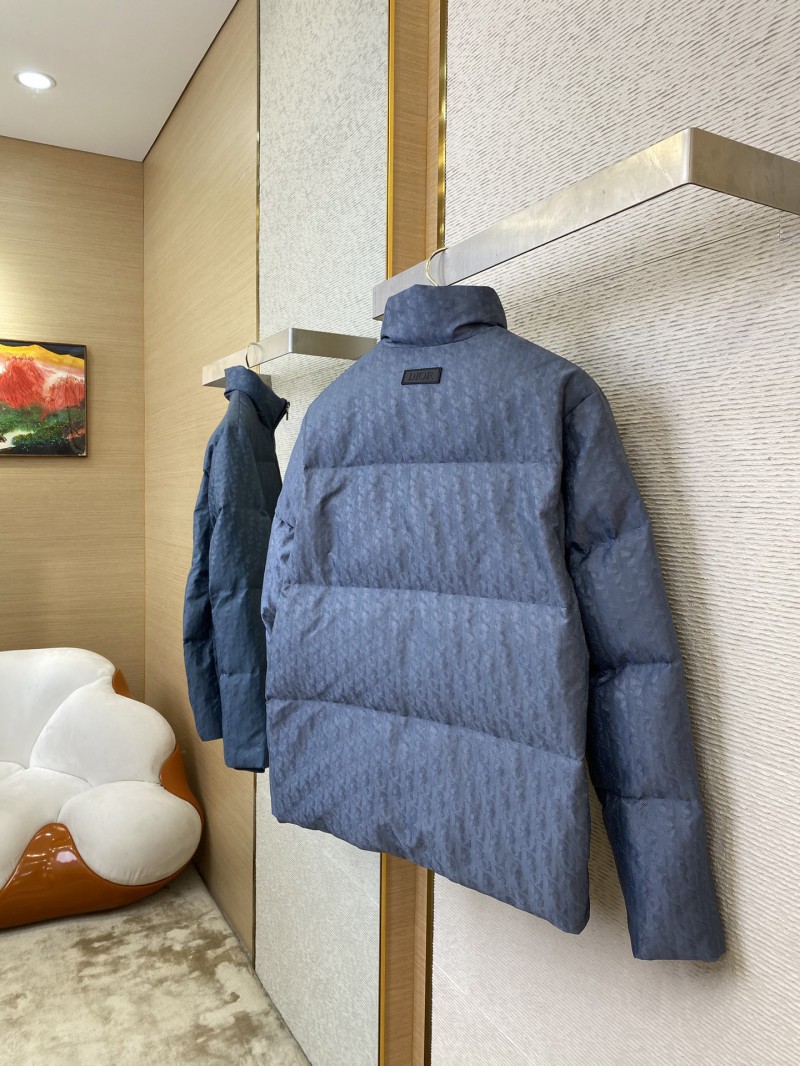Dior Logo Jacquard Down Jacket Blue 3