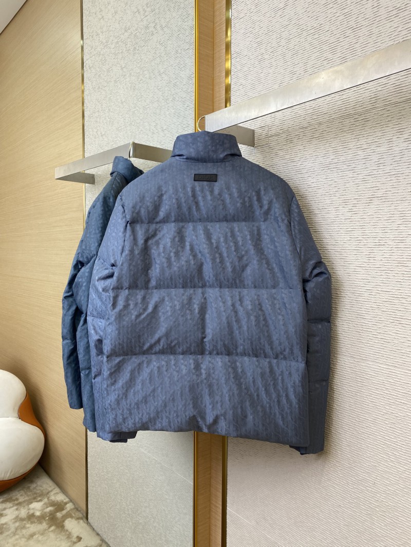 Dior Logo Jacquard Down Jacket Blue 5
