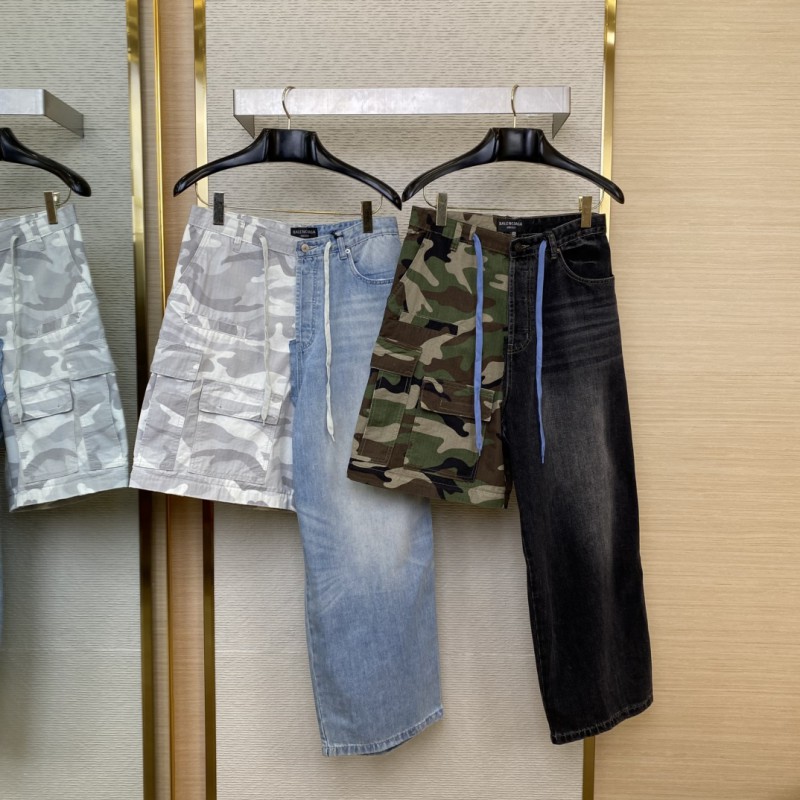 Balenciaga Spliced Camouflage Jeans Black 2