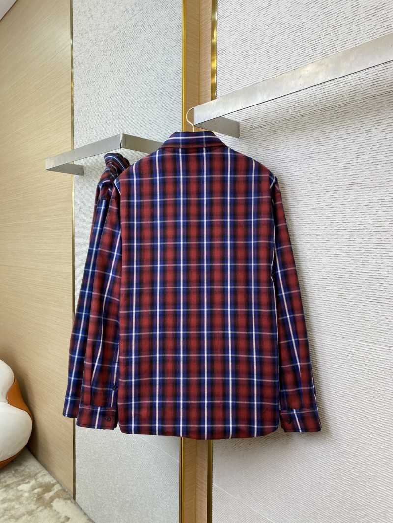 Balenciaga Red Check Cotton Sandwich Shirt Jacket 4