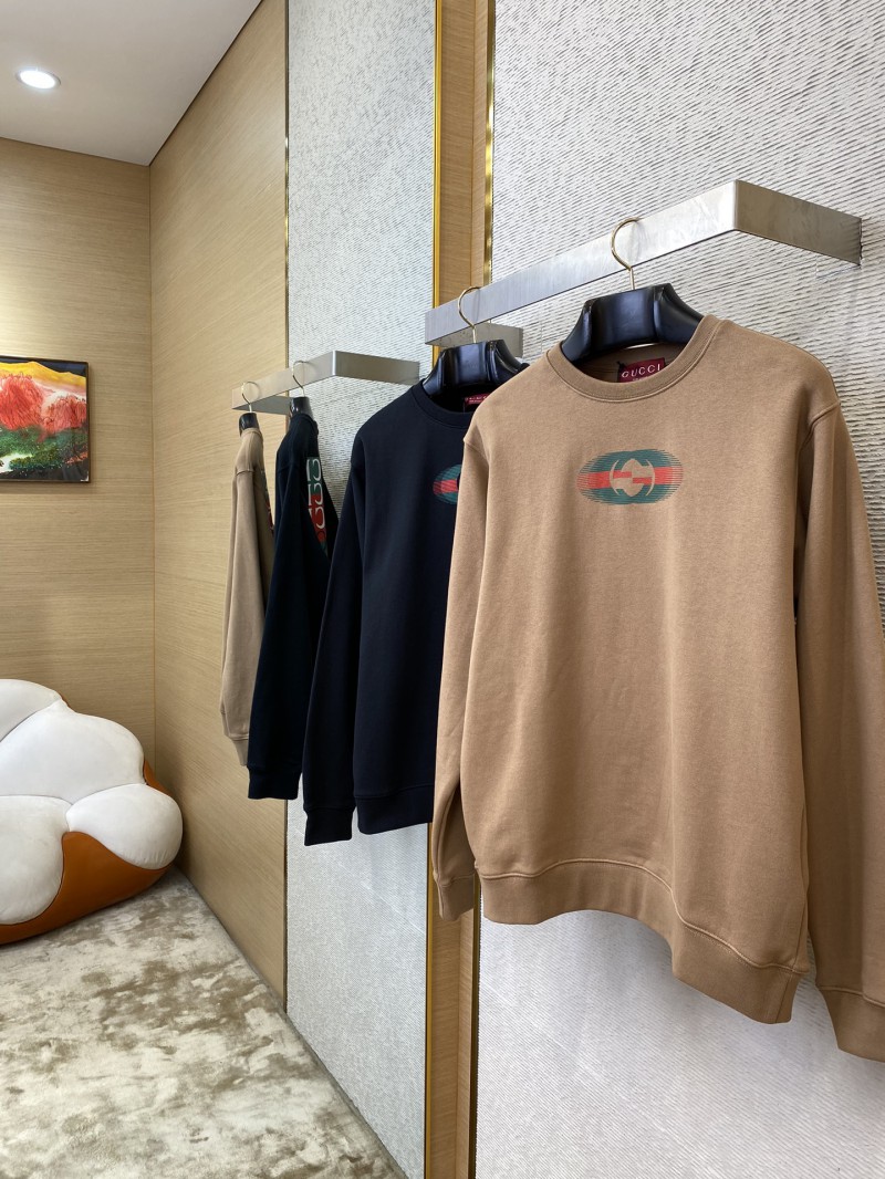 Gucci Logo Print Crew Neck Sweatshirt Black 2