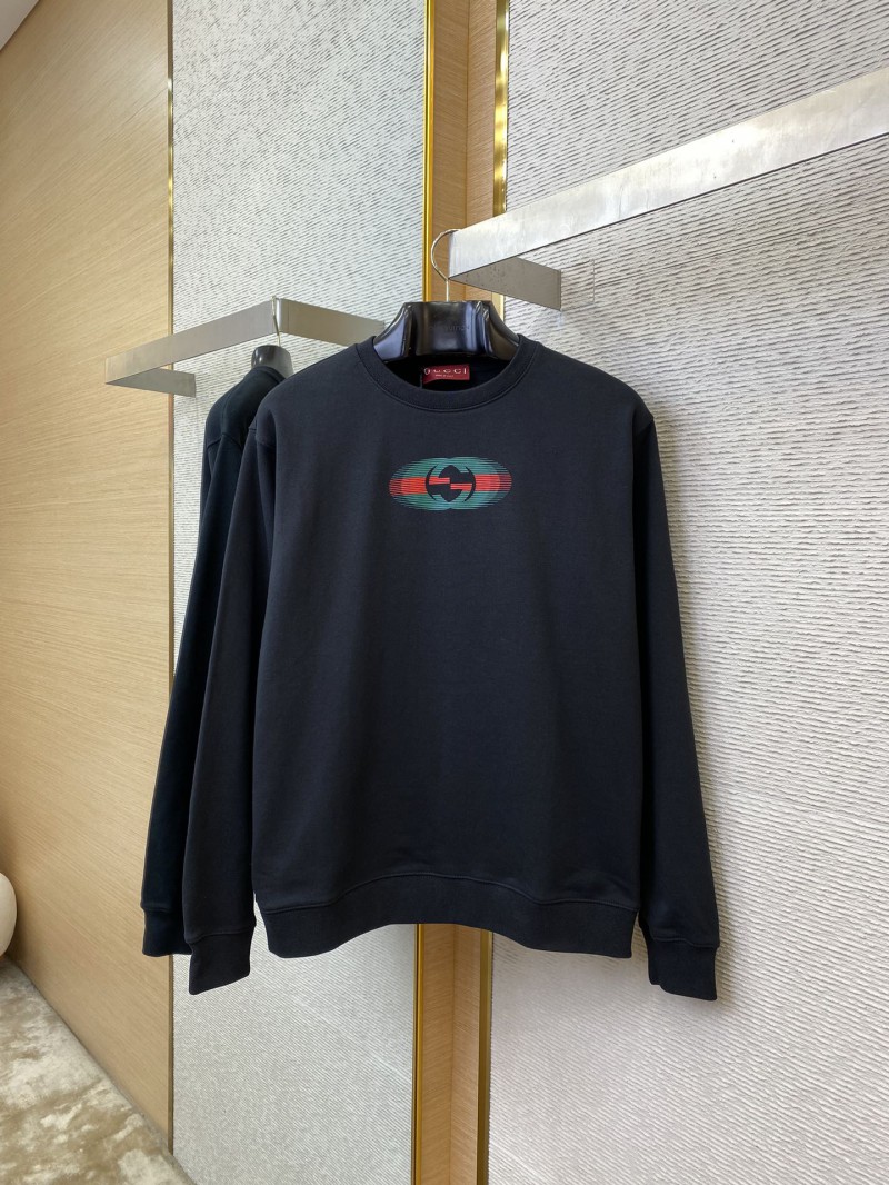 Gucci Logo Print Crew Neck Sweatshirt Black 4